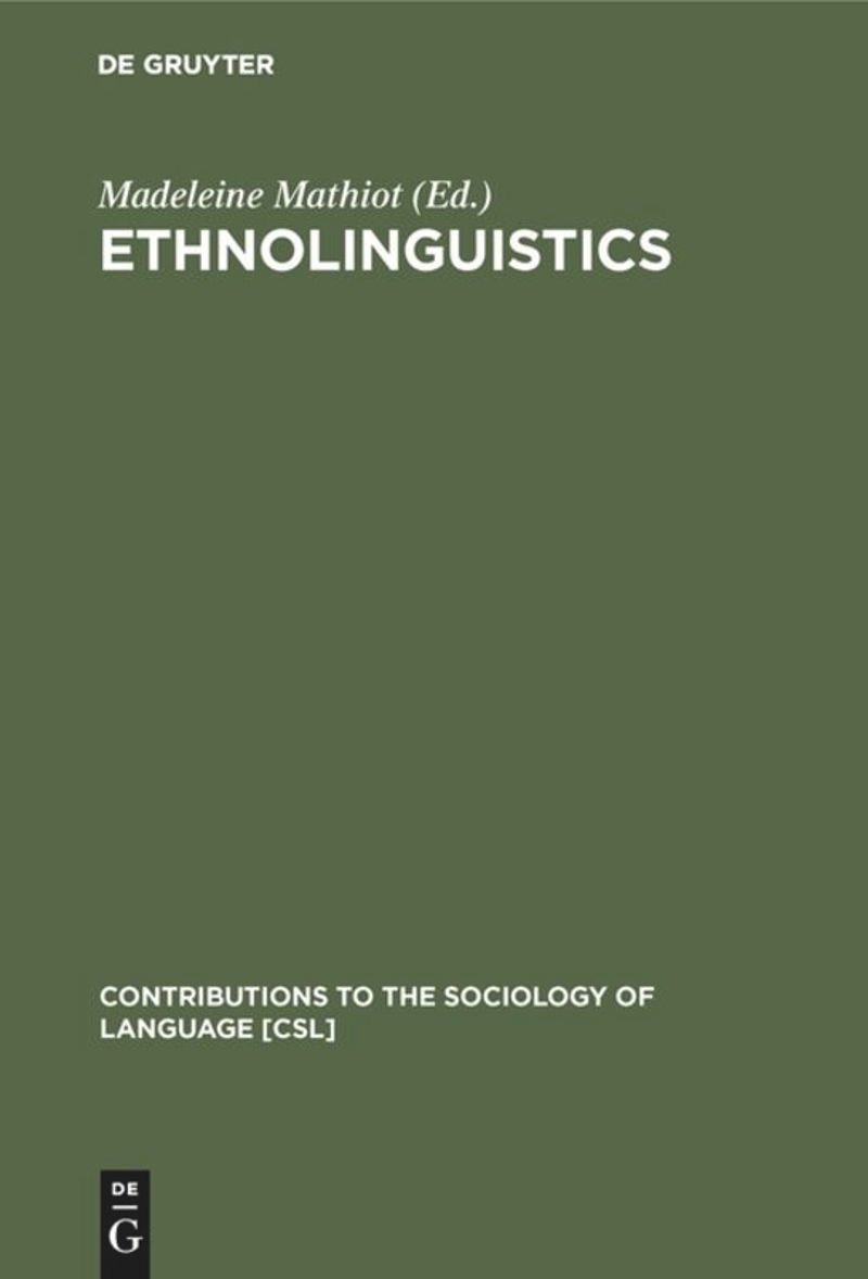 book: Ethnolinguistics