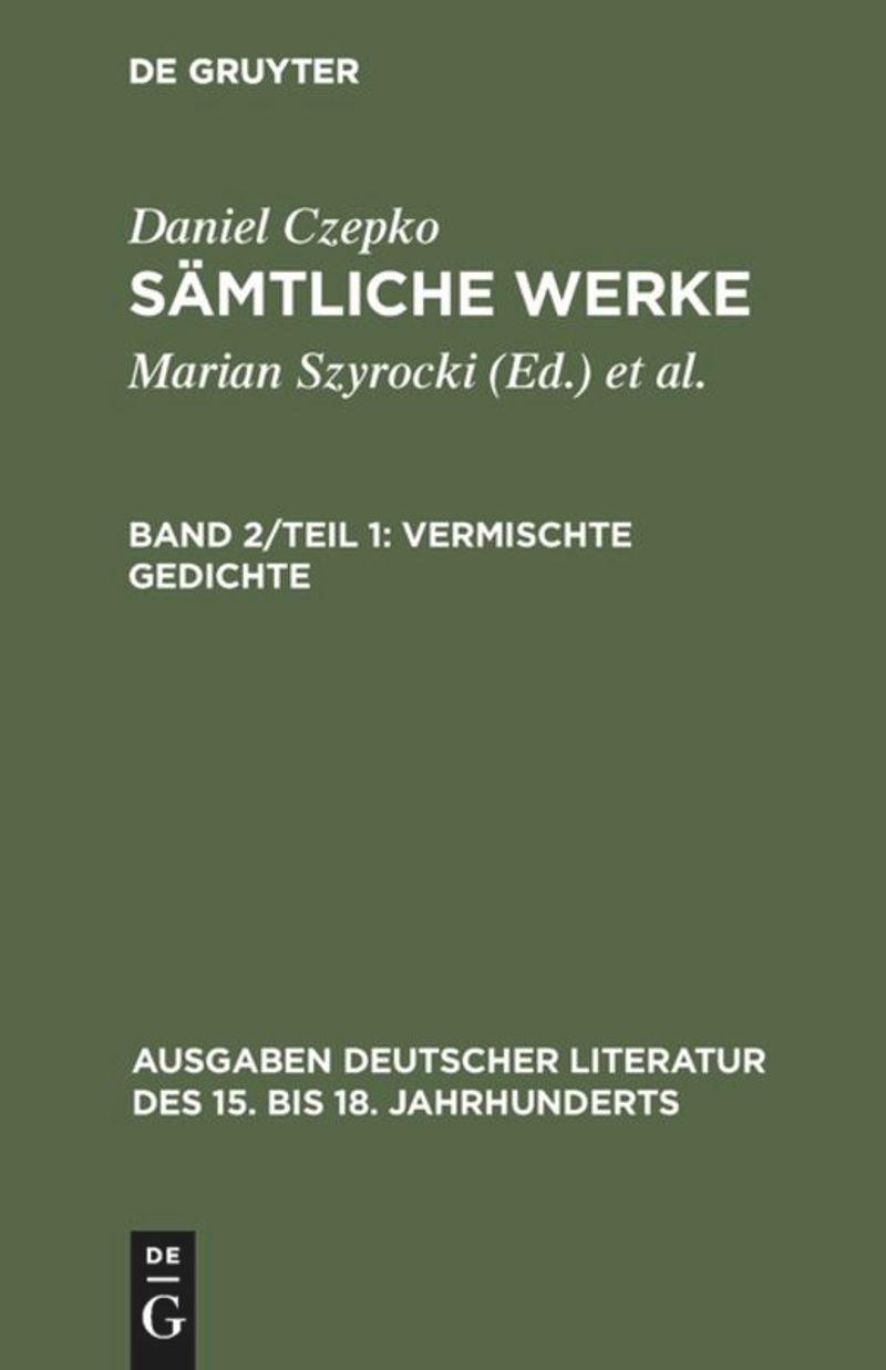 book: Band 2/Teil 1 Vermischte Gedichte