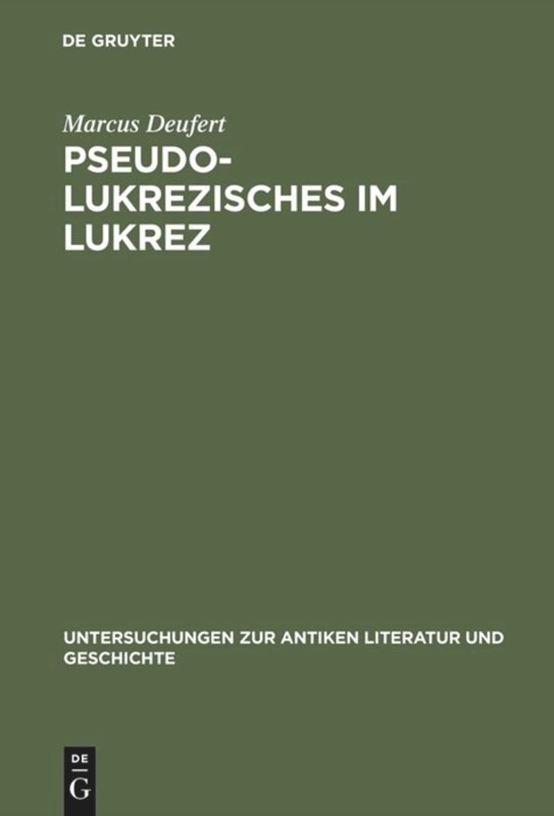 book: Pseudo-Lukrezisches im Lukrez