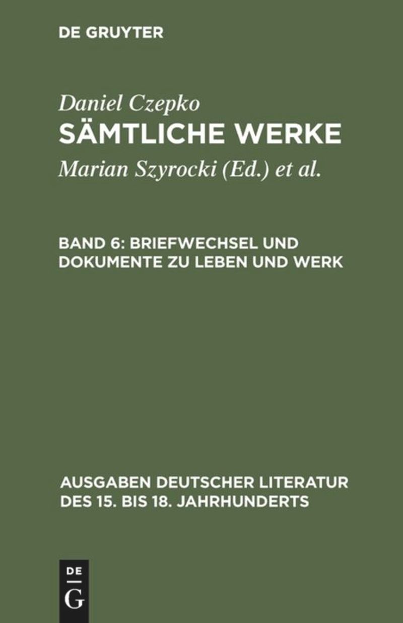 book: Band 6 Briefwechsel und Dokumente zu Leben und Werk