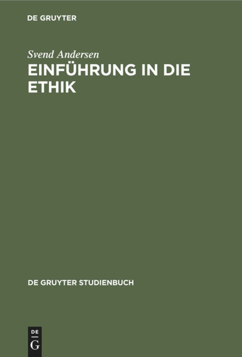 book: Einführung in die Ethik