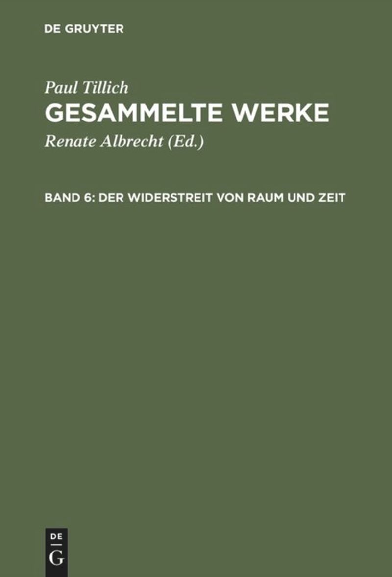book: Band 6 Der Widerstreit von Raum und Zeit