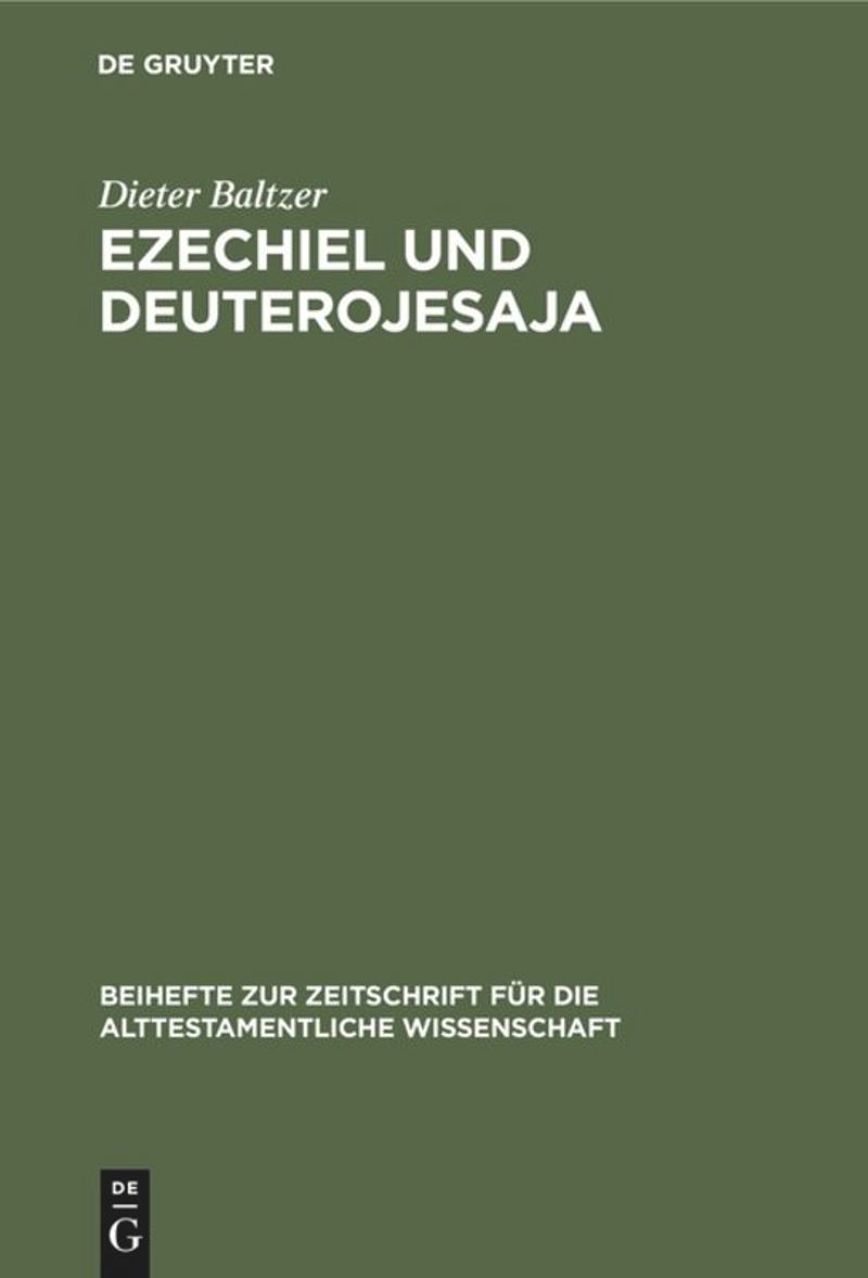 book: Ezechiel und Deuterojesaja