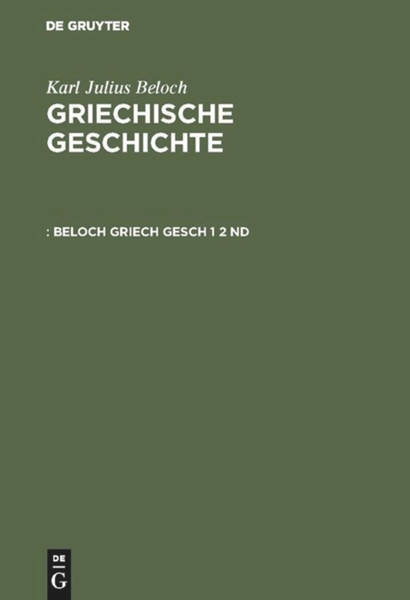 book: Band 1, Abteilung 2 Die Zeit vor den Perserkriegen