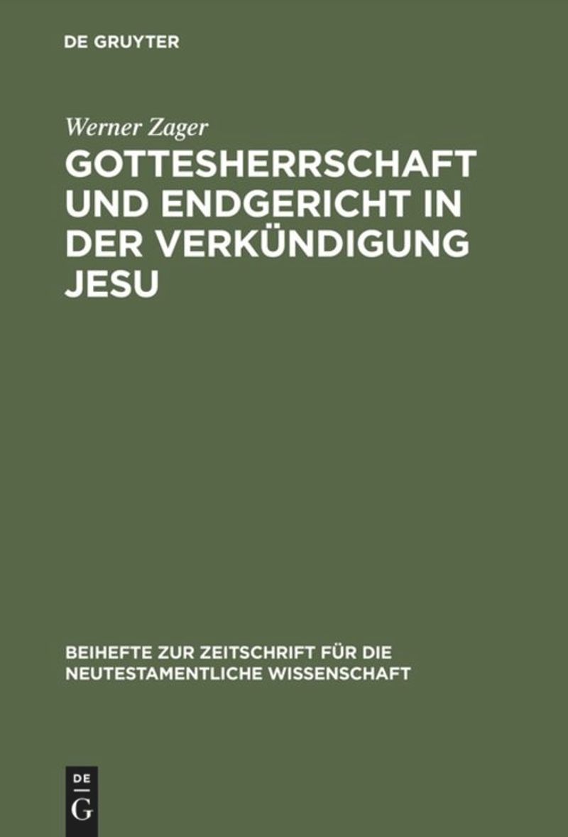 book: Gottesherrschaft und Endgericht in der Verkündigung Jesu