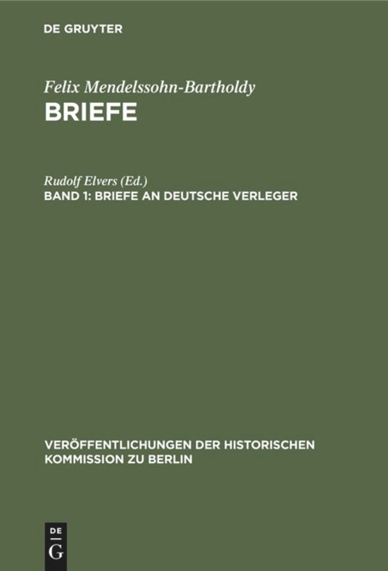 book: Band 1 Briefe an deutsche Verleger