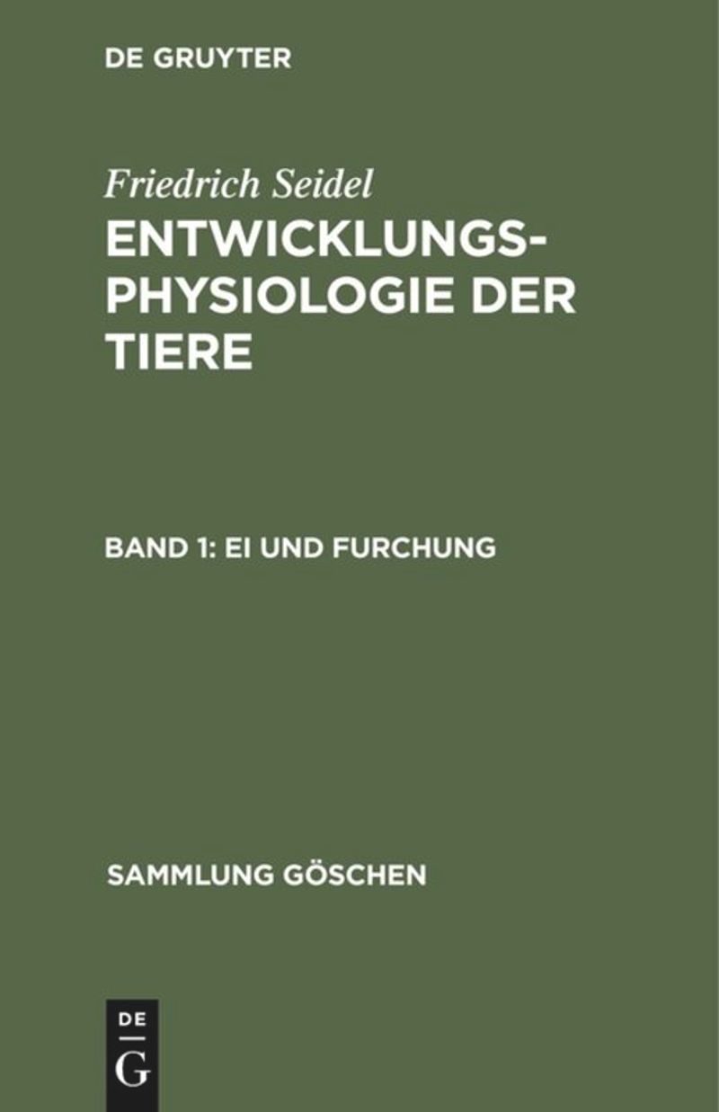 book: Band 1 Ei und Furchung