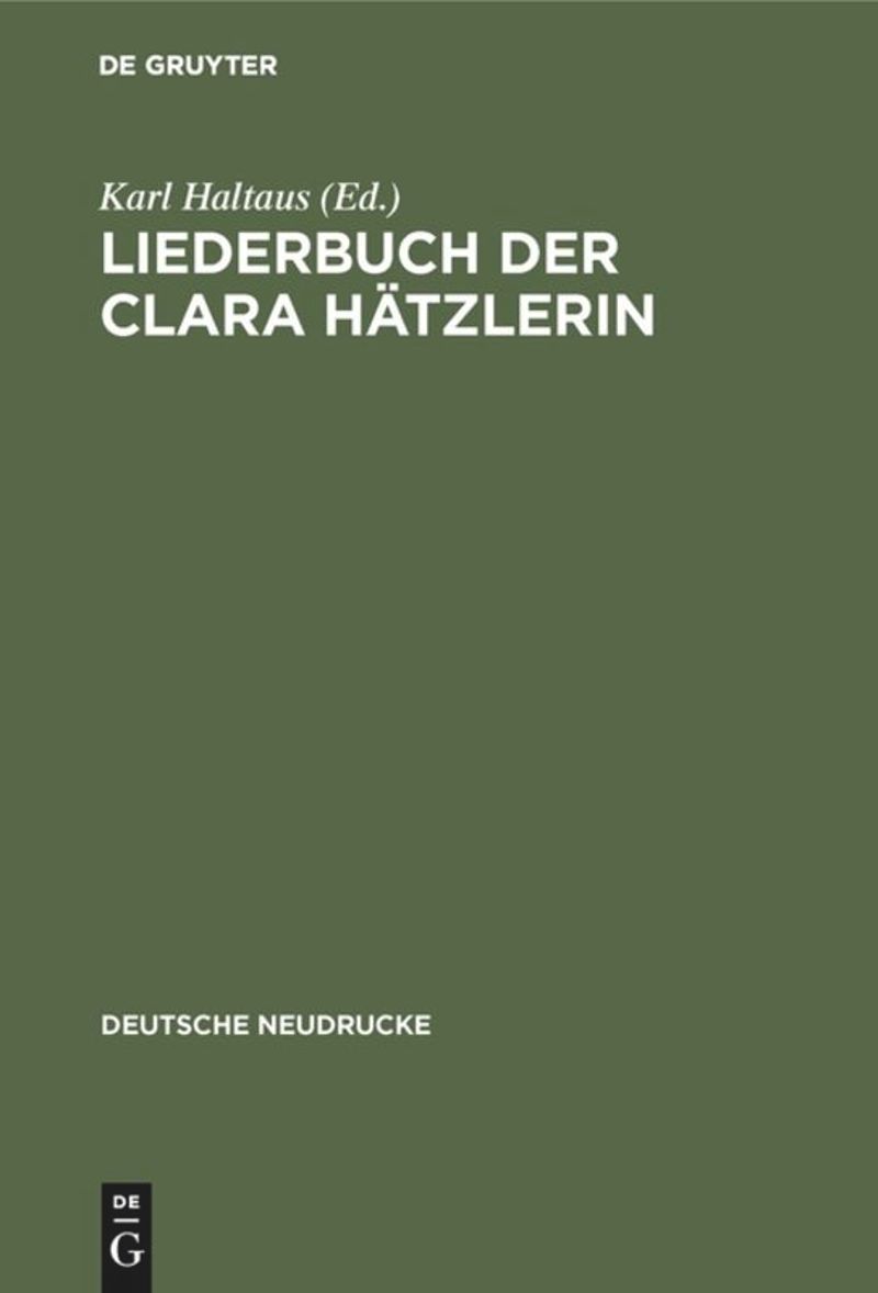 book: Liederbuch der Clara Hätzlerin