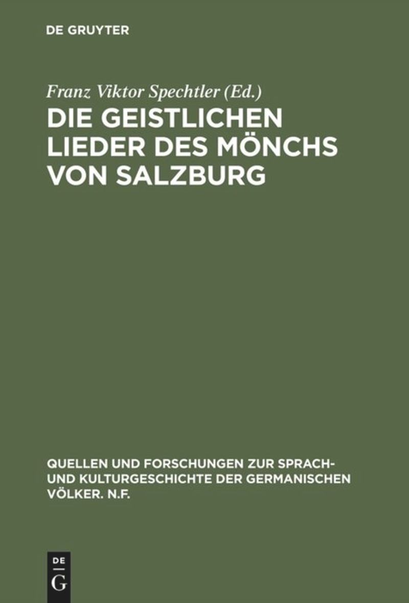 book: Die geistlichen Lieder des Mönchs von Salzburg