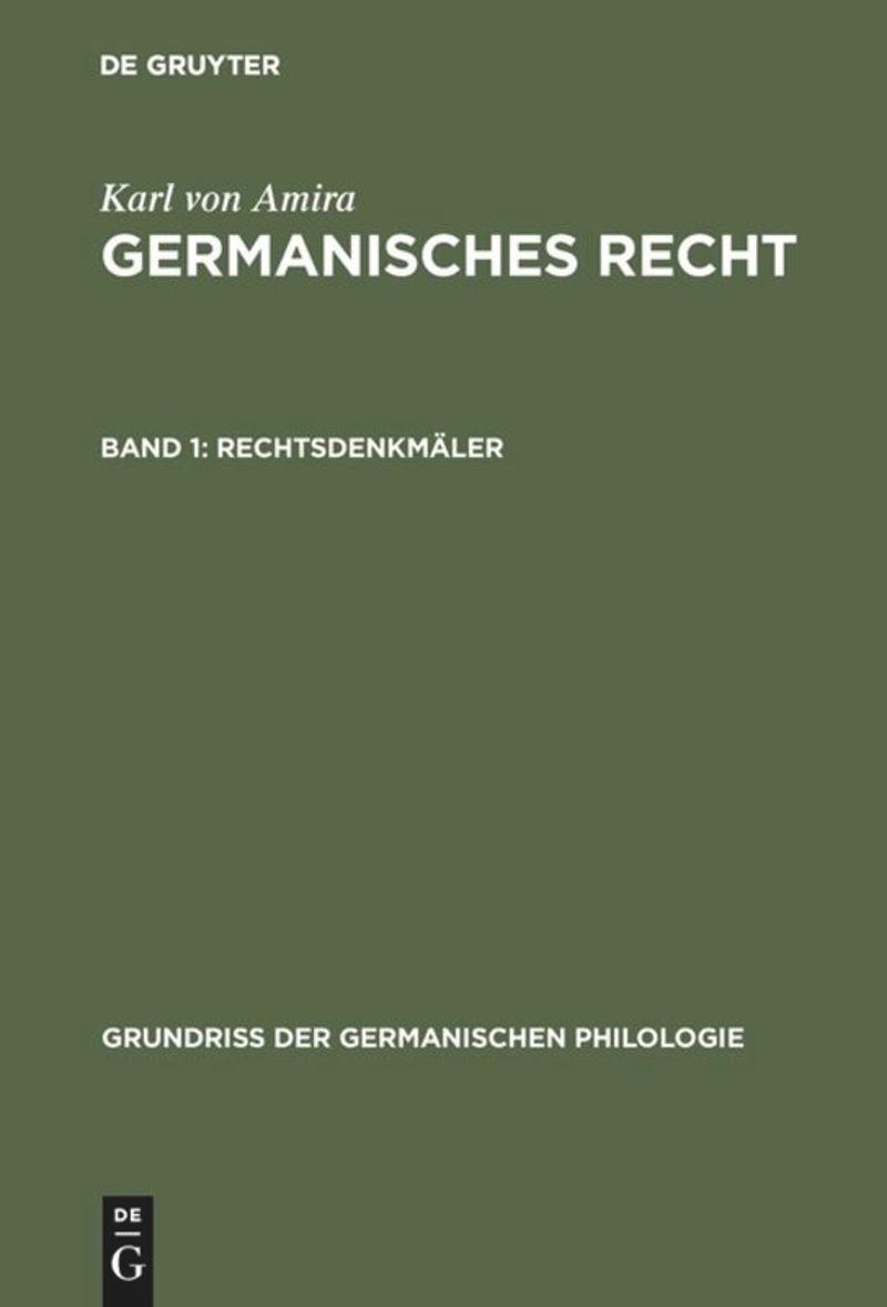 book: Band 1 Rechtsdenkmäler