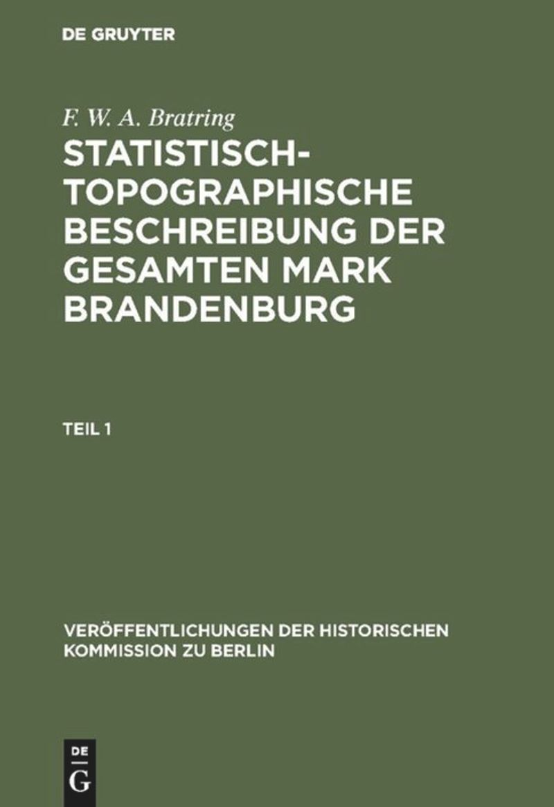 book: Statistisch-topographische Beschreibung der gesamten Mark Brandenburg