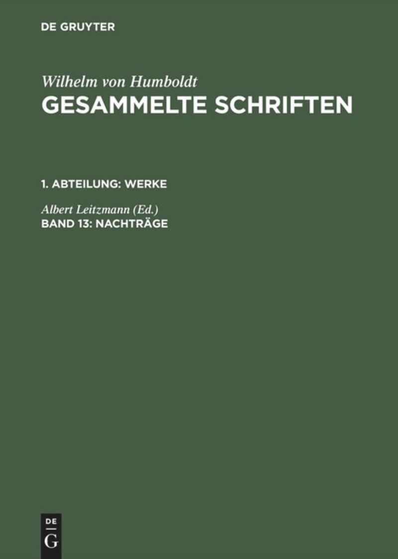 book: Band 13 Nachträge