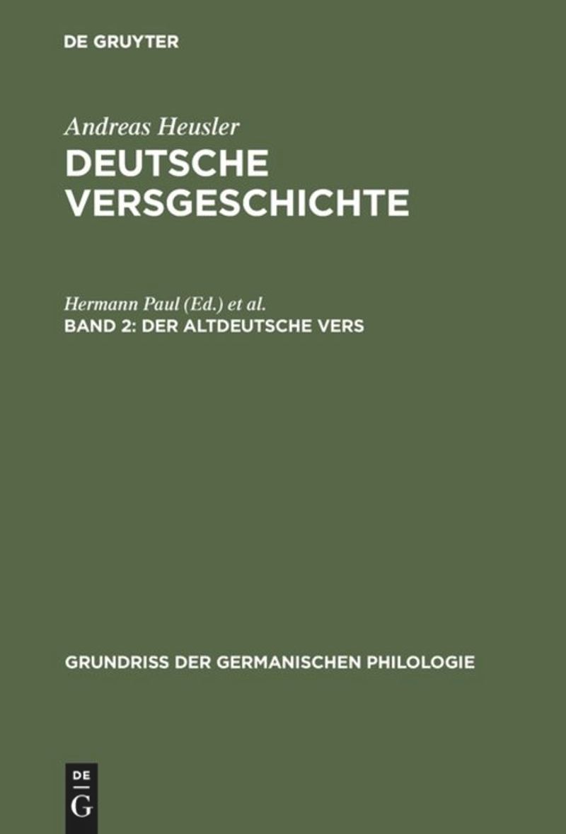 book: Band 2 Der altdeutsche Vers