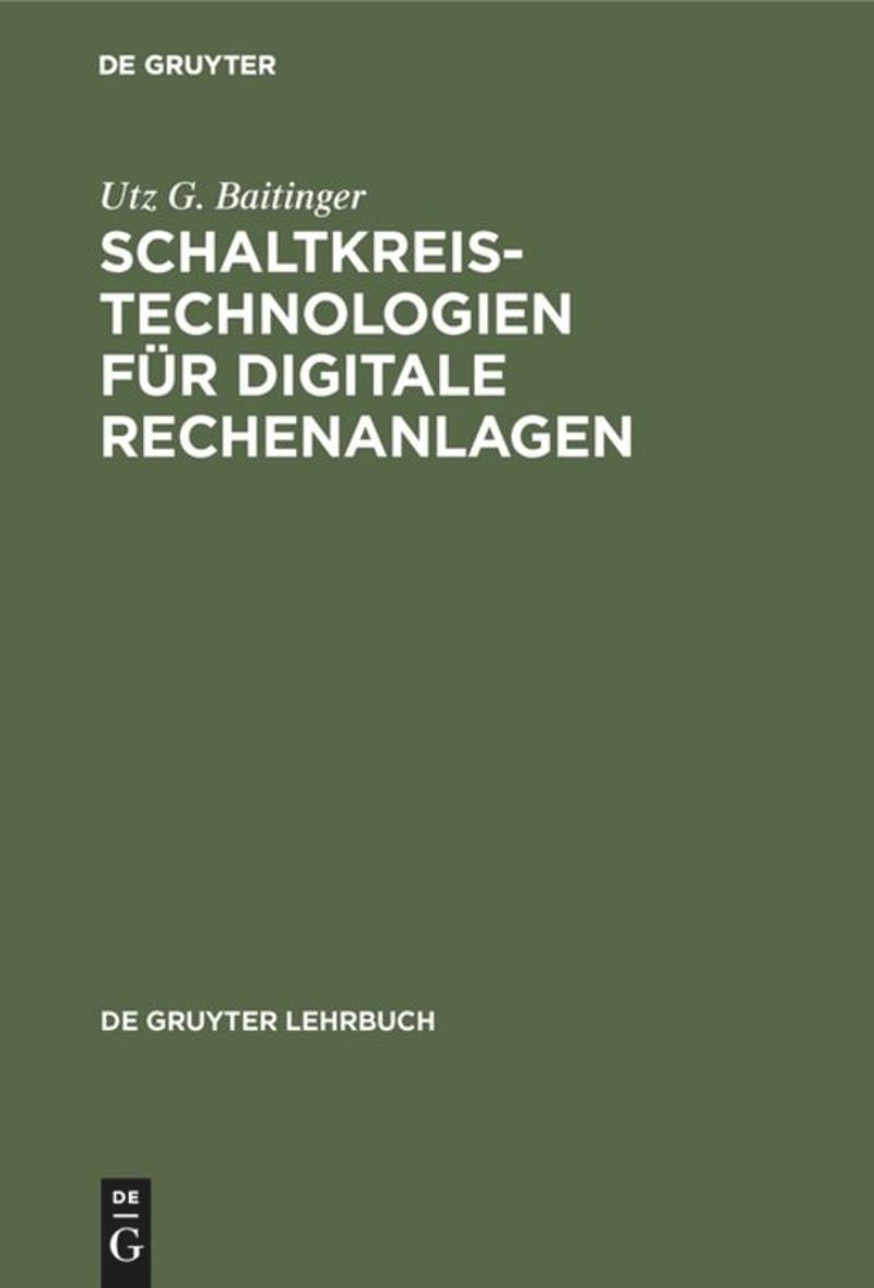 book: Schaltkreistechnologien für digitale Rechenanlagen