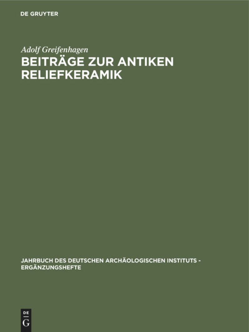 book: Beiträge zur antiken Reliefkeramik