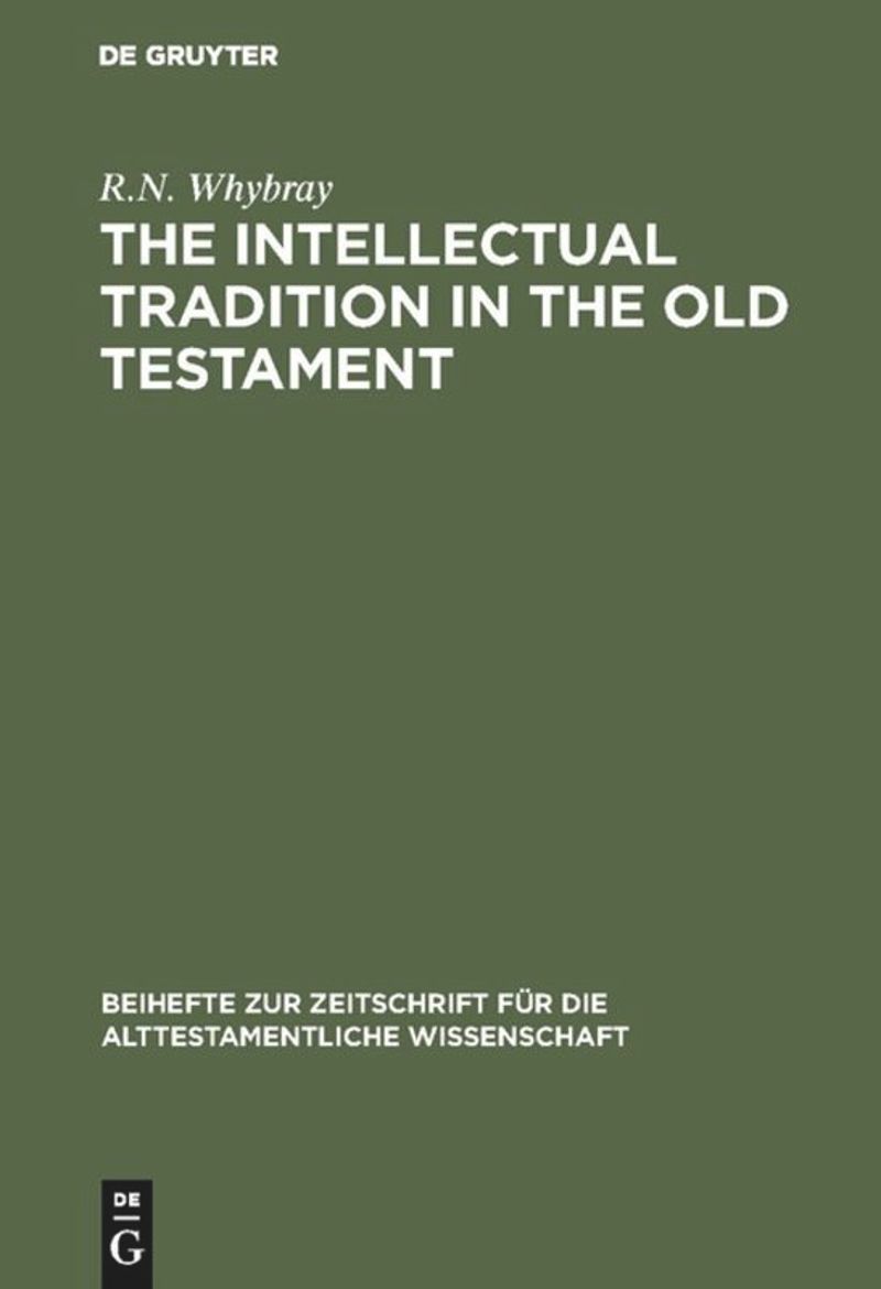 book: The Intellectual Tradition in the Old Testament