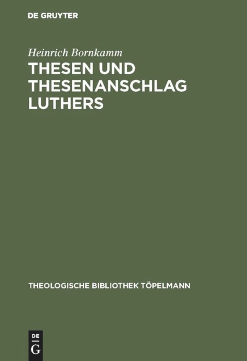 book: Thesen und Thesenanschlag Luthers