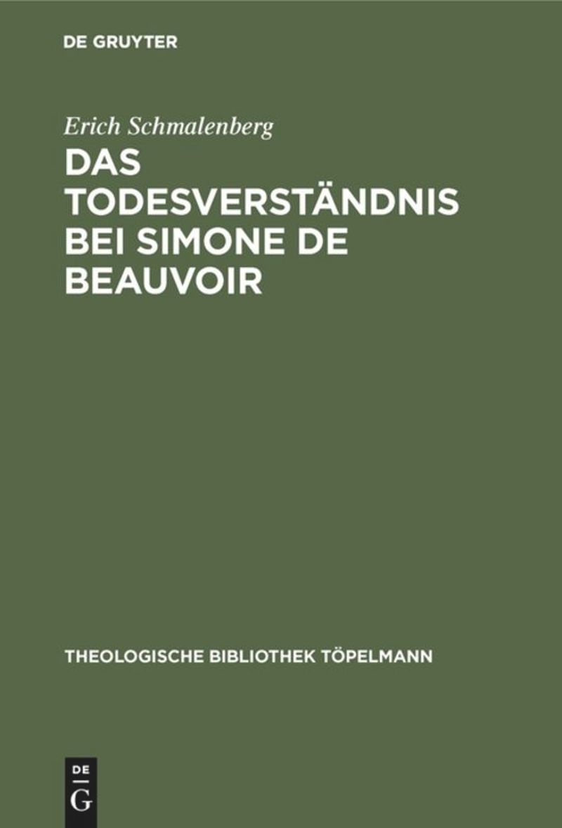 book: Das Todesverständnis bei Simone de Beauvoir