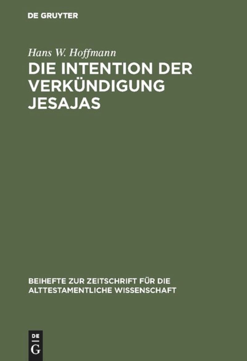 book: Die Intention der Verkündigung Jesajas