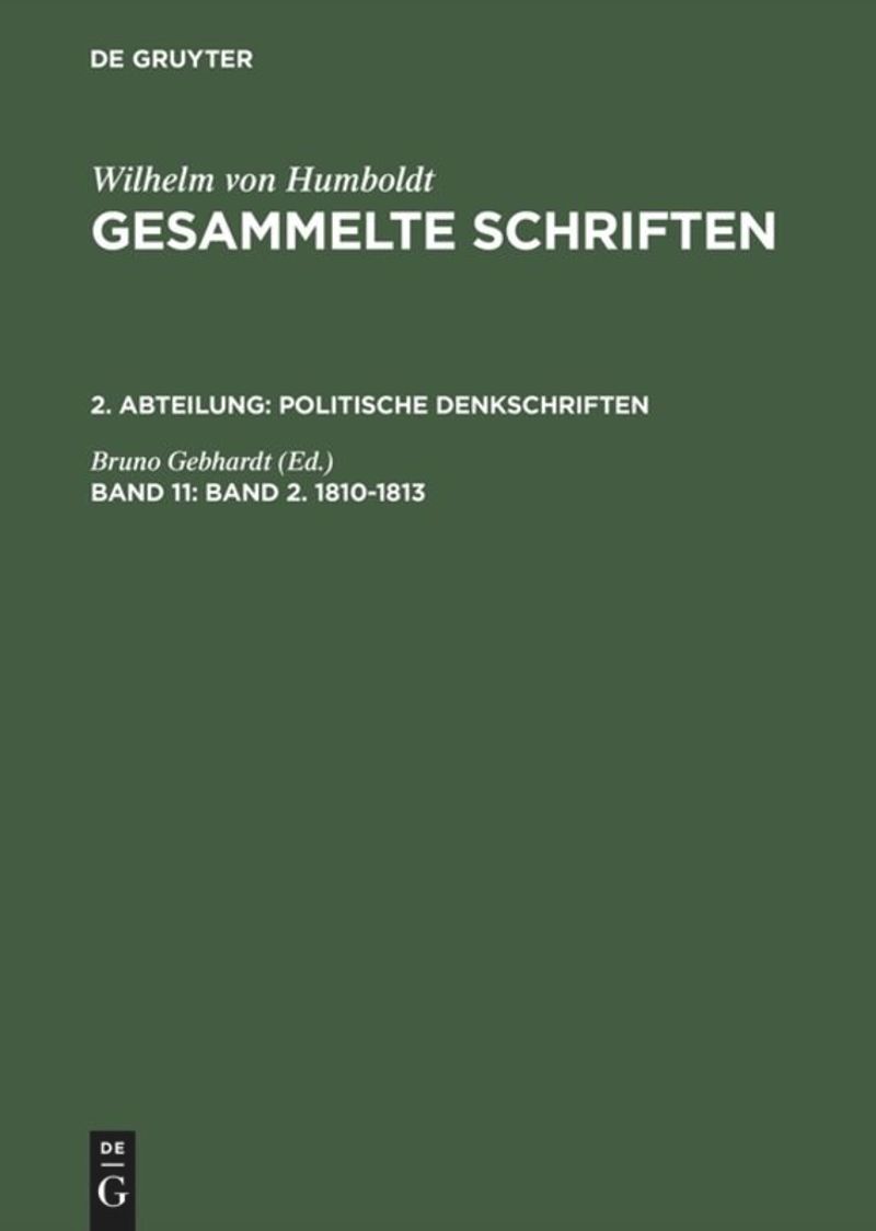 book: Band 11 Band 2. 1810–1813