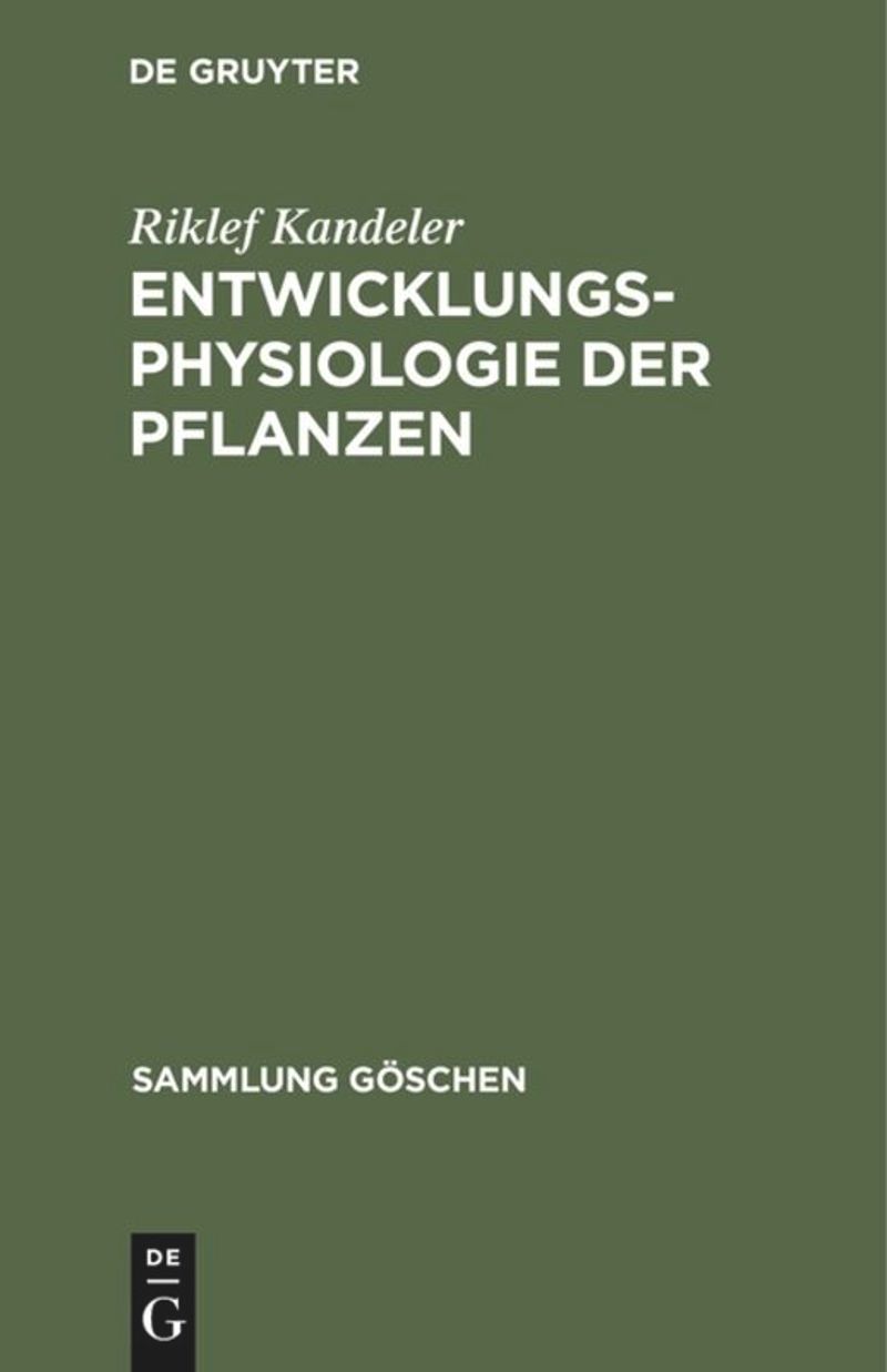 book: Entwicklungsphysiologie der Pflanzen