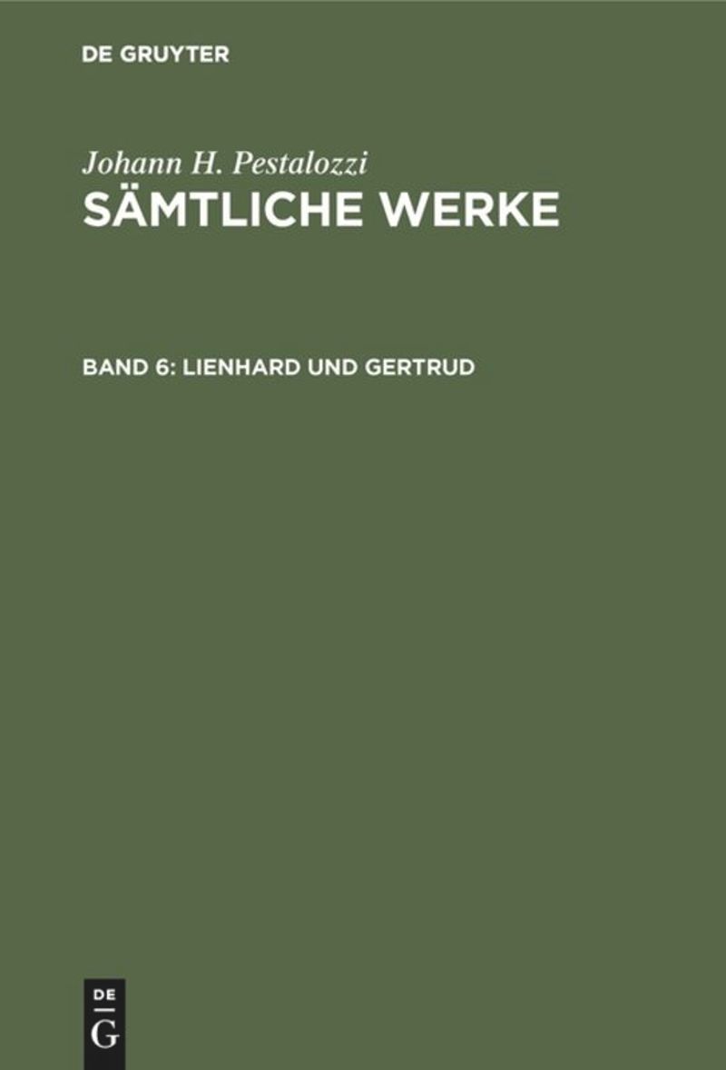 book: Band 6 Lienhard und Gertrud