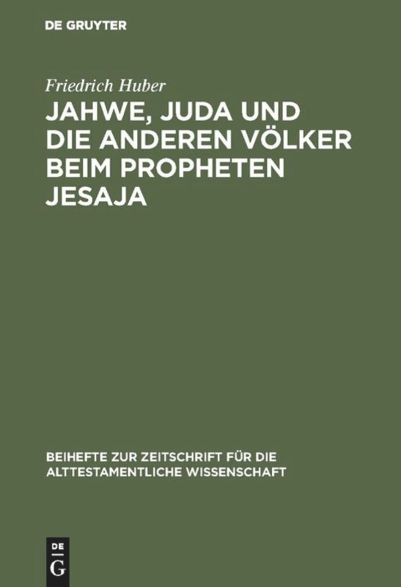 book: Jahwe, Juda und die anderen Völker beim Propheten Jesaja
