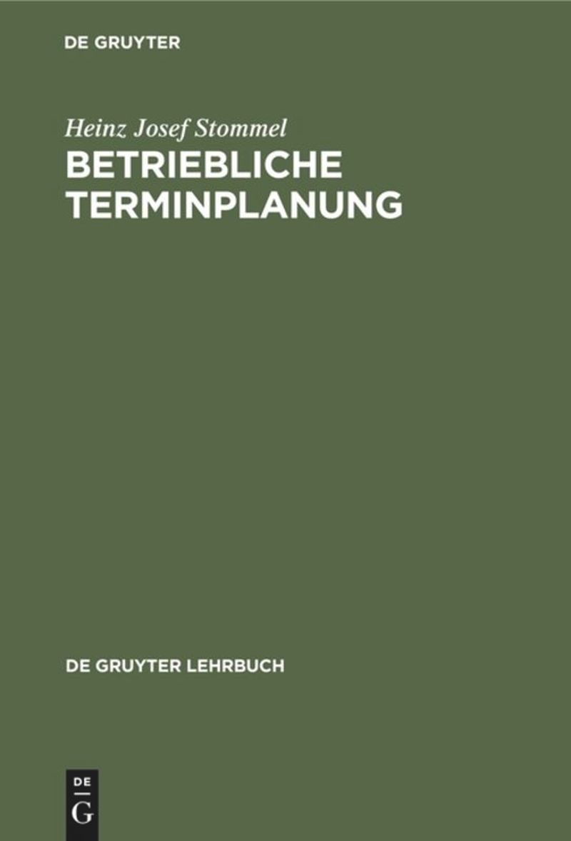 book: Betriebliche Terminplanung
