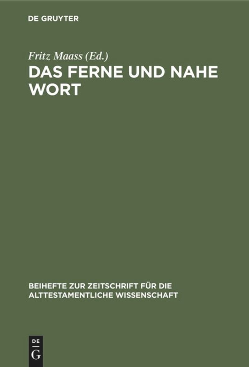 book: Das ferne und nahe Wort