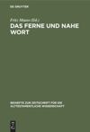 book: Das ferne und nahe Wort