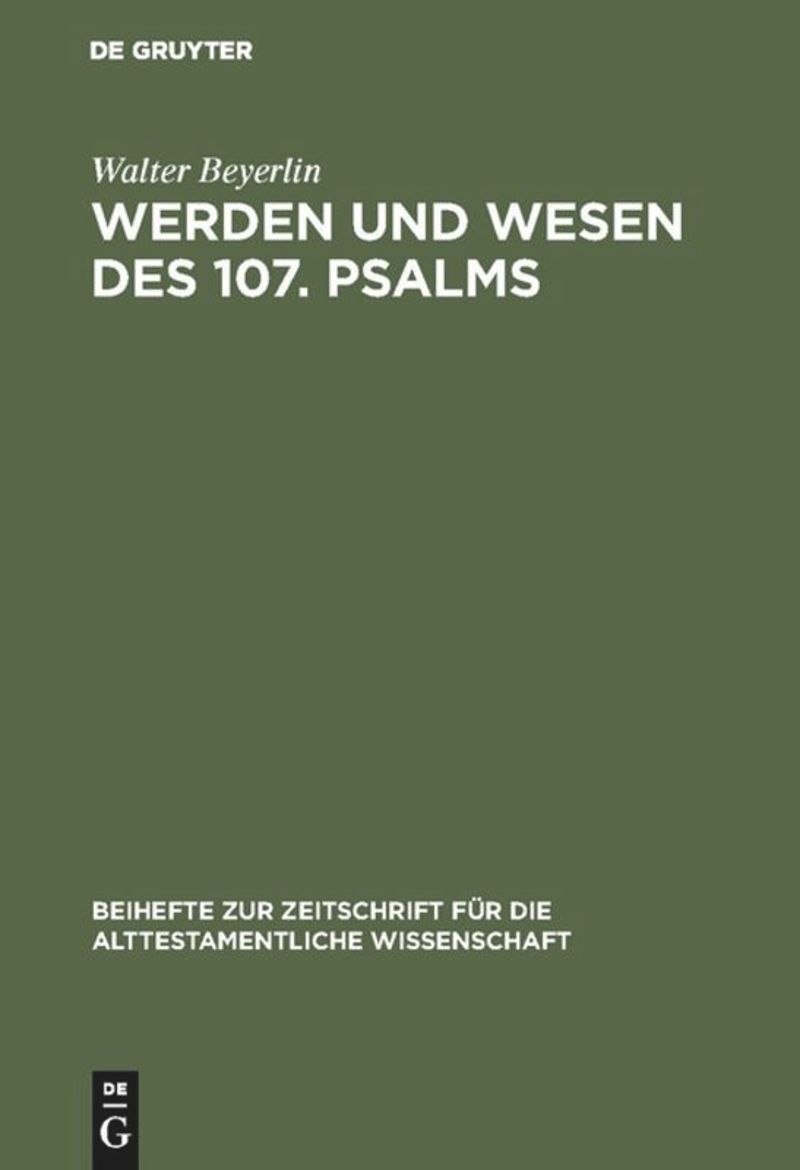 book: Werden und Wesen des 107. Psalms