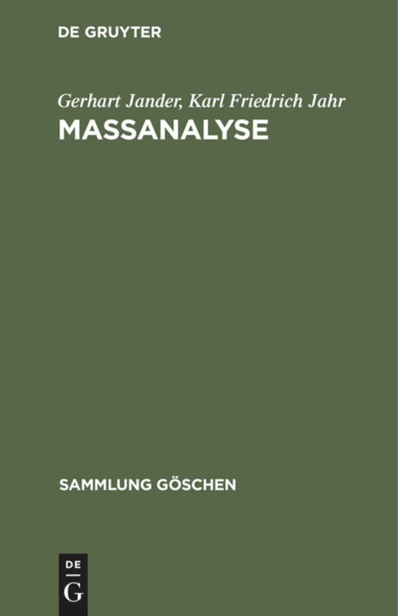 book: Maßanalyse