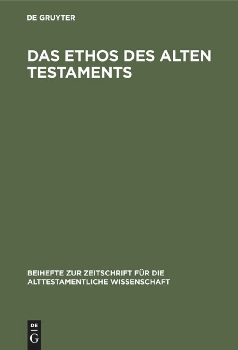 book: Das Ethos des Alten Testaments