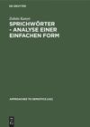 book: Sprichwörter - Analyse einer einfachen Form