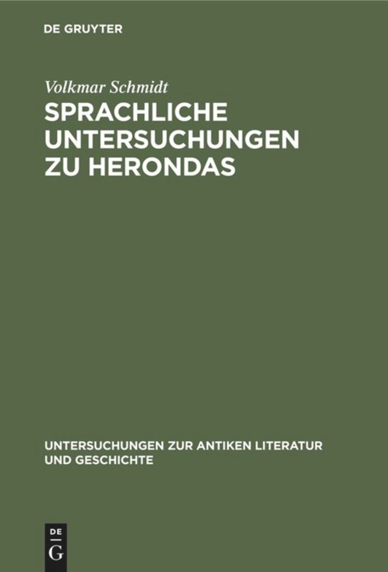 book: Sprachliche Untersuchungen zu Herondas