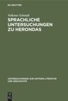 book: Sprachliche Untersuchungen zu Herondas