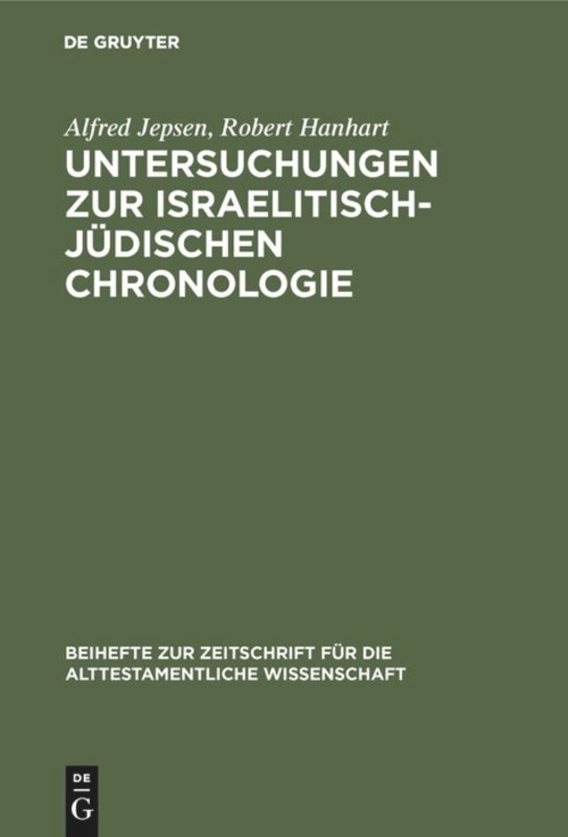 book: Untersuchungen zur israelitisch-jüdischen Chronologie