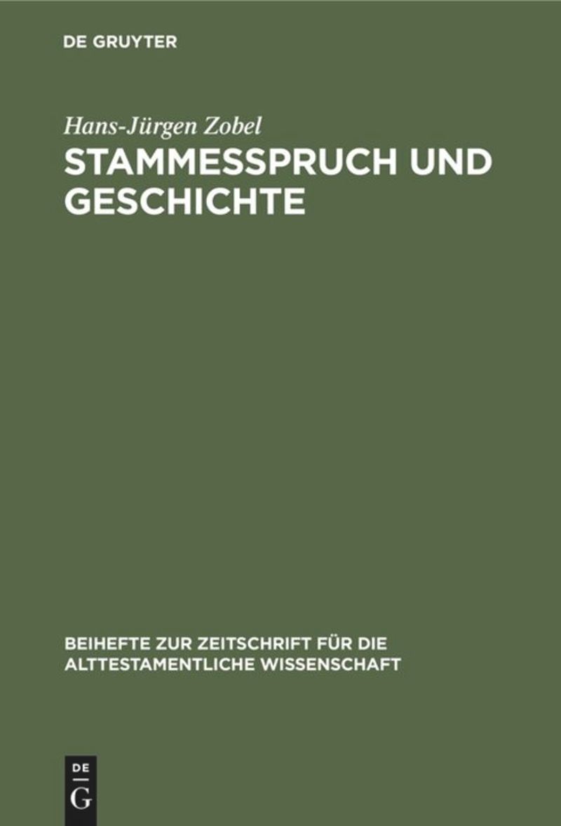 book: Stammesspruch und Geschichte