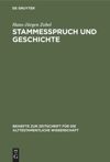 book: Stammesspruch und Geschichte