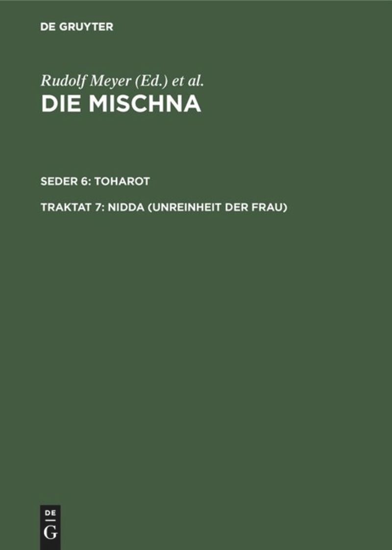 book: Traktat 7 Nidda (Unreinheit der Frau)