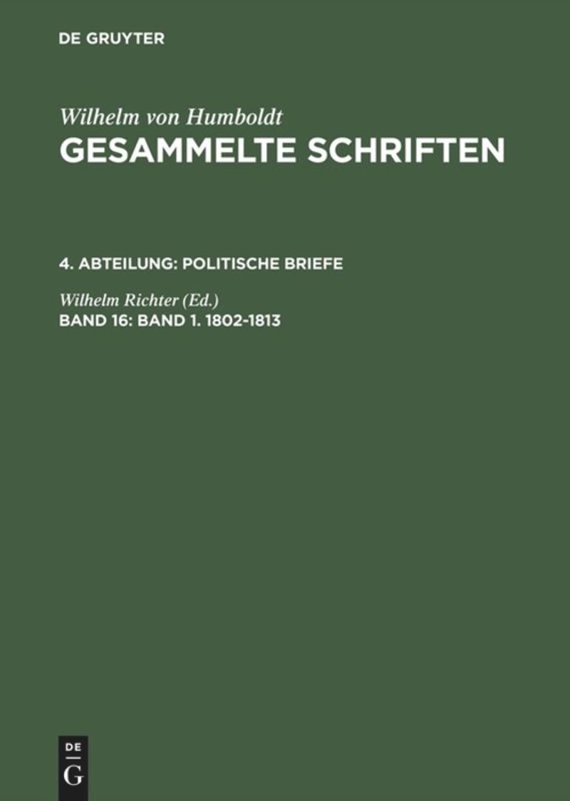 book: Band 16 Band 1. 1802–1813
