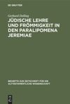 book: Jüdische Lehre und Frömmigkeit in den Paralipomena Jeremiae