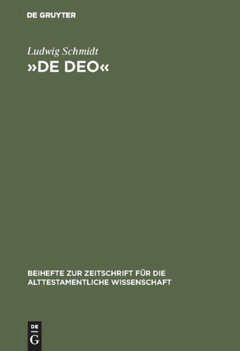 book: »De Deo«