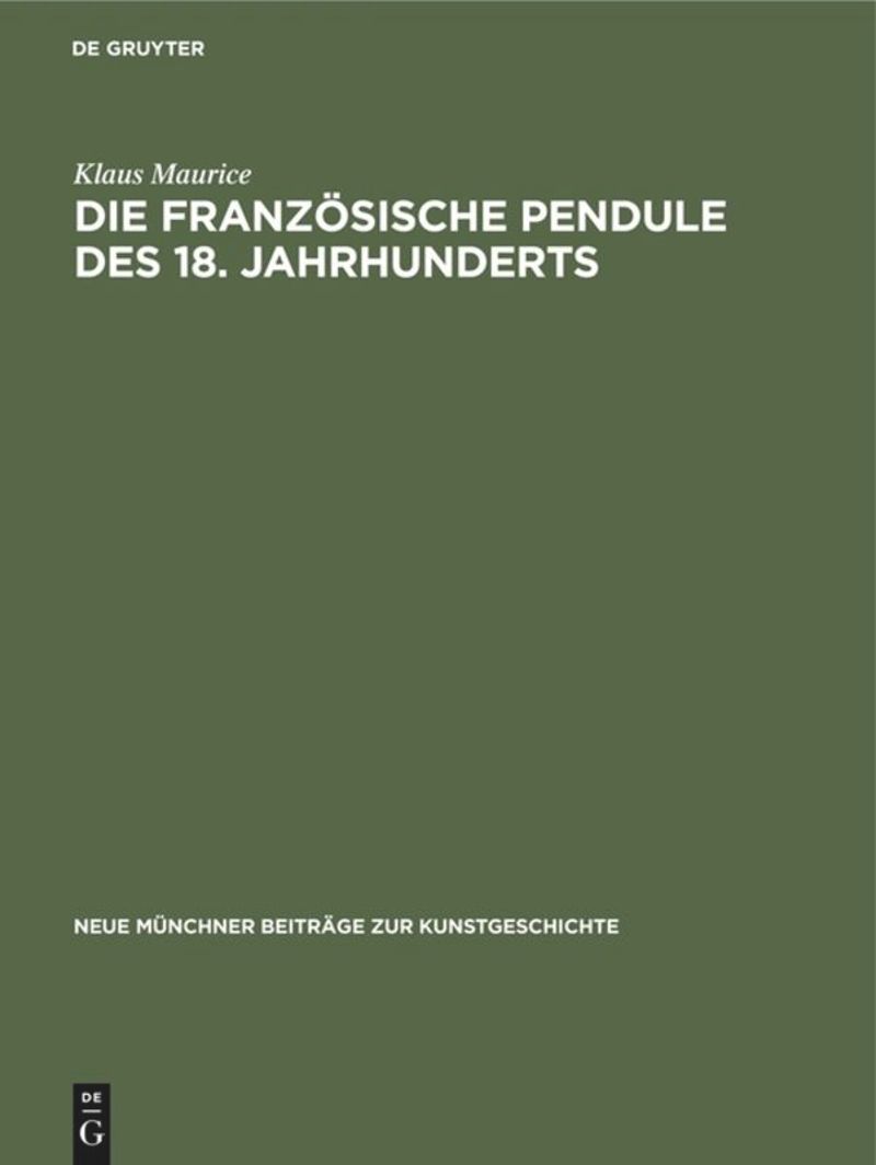 book: Die französische Pendule des 18. Jahrhunderts