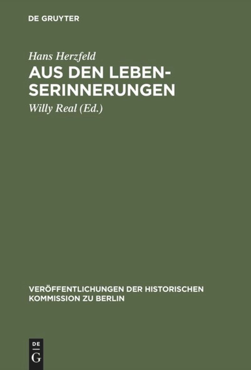 book: Aus den Lebenserinnerungen