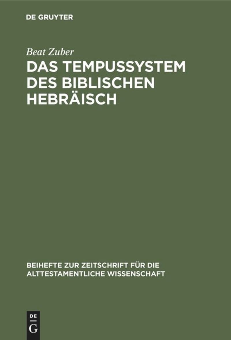 book: Das Tempussystem des biblischen Hebräisch