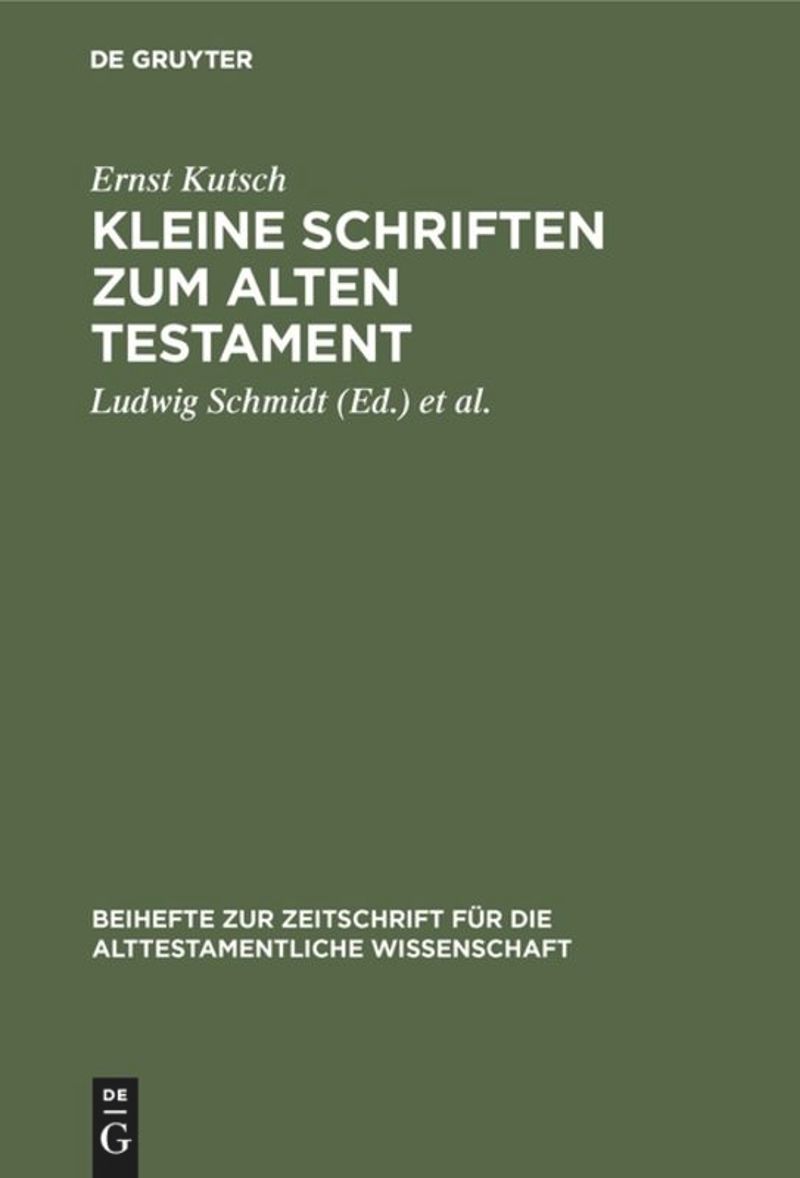 book: Kleine Schriften zum Alten Testament