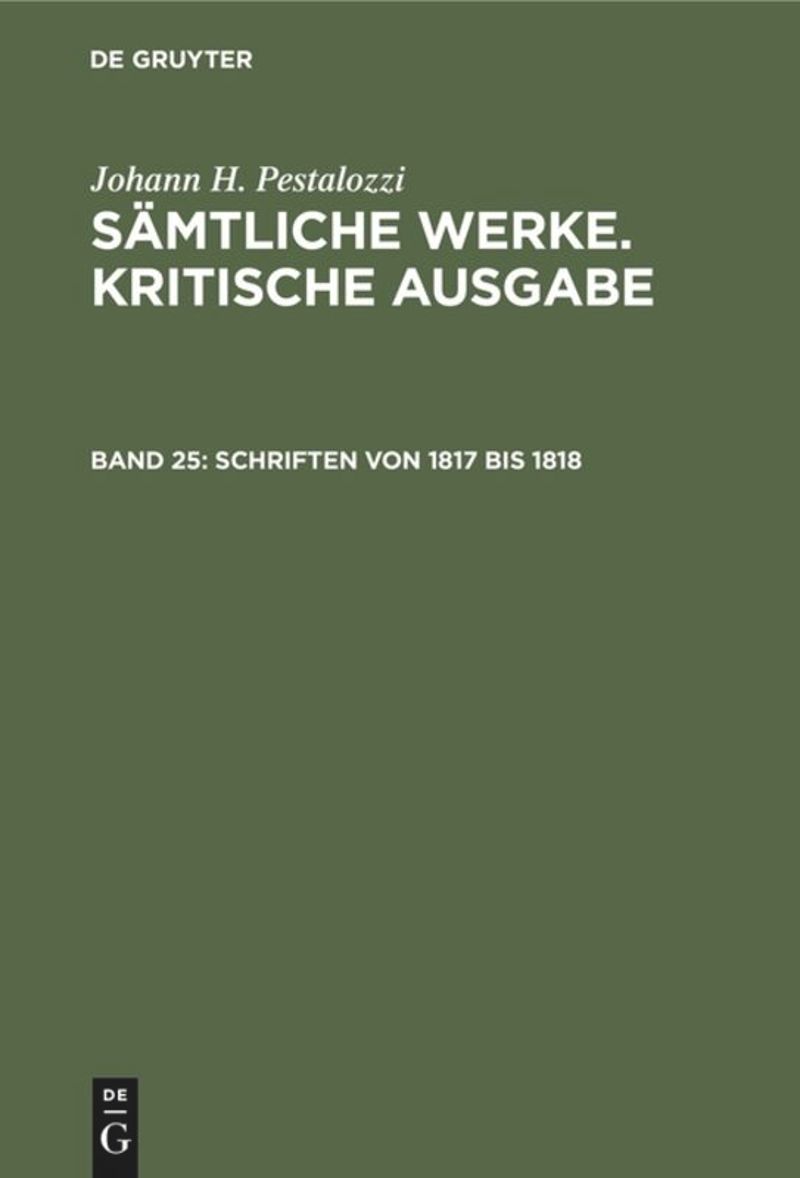 book: Band 25 Schriften von 1817 bis 1818