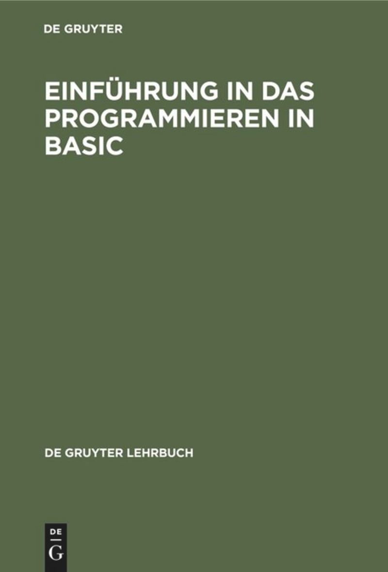 book: Einführung in das Programmieren in BASIC