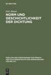 book: Norm und Geschichtlichkeit der Dichtung